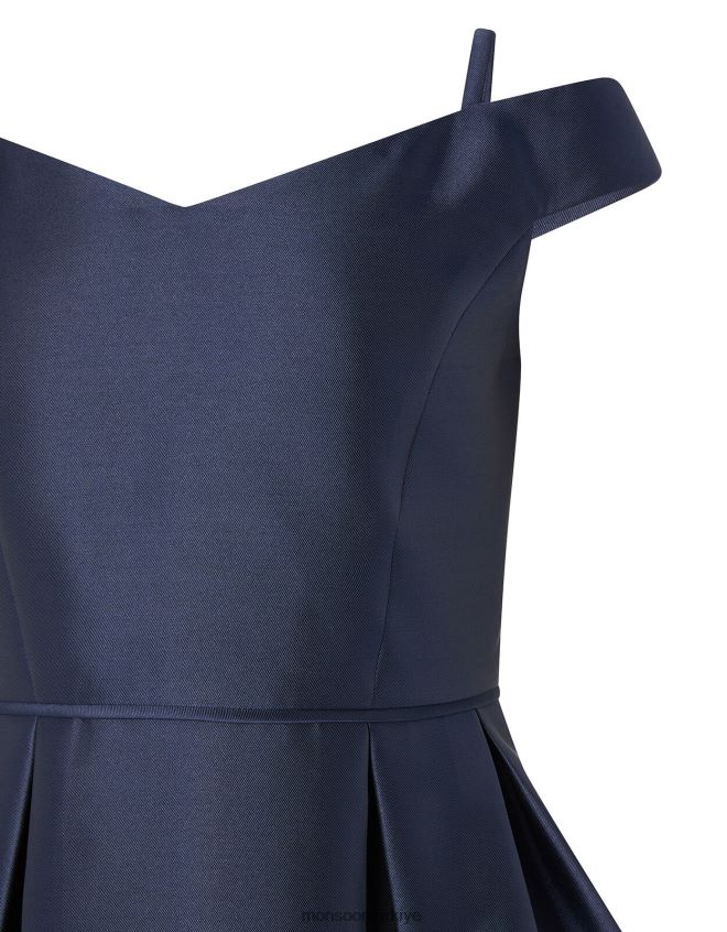 Monsoon kız düşes dimi bardot balo elbisesi JH86BT2033 Giyim Mavi Donanma)