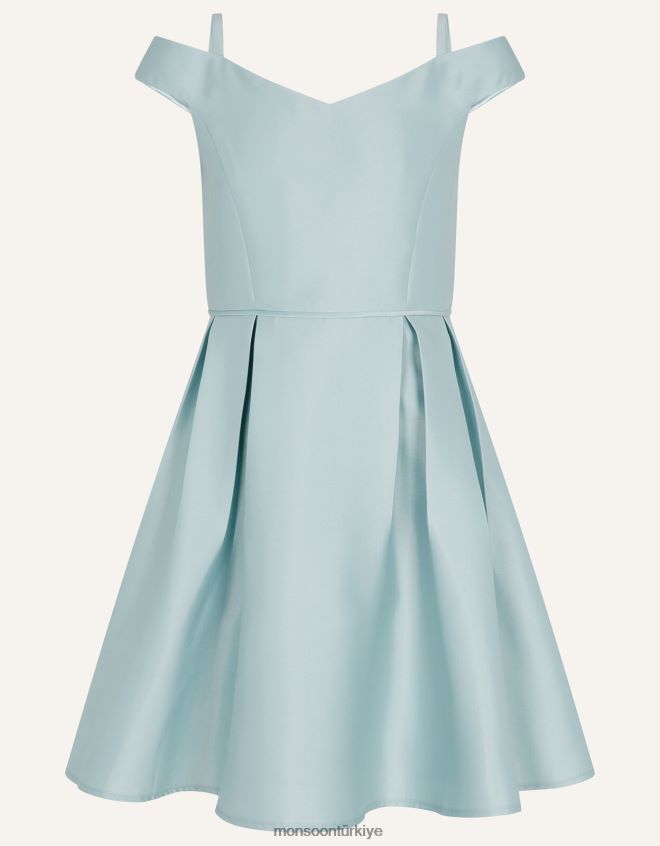 Monsoon kız düşes dimi bardot balo elbisesi JH86BT2034 Giyim yeşil