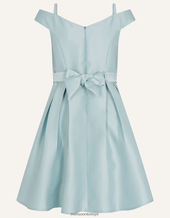 Monsoon kız düşes dimi bardot balo elbisesi JH86BT2034 Giyim yeşil