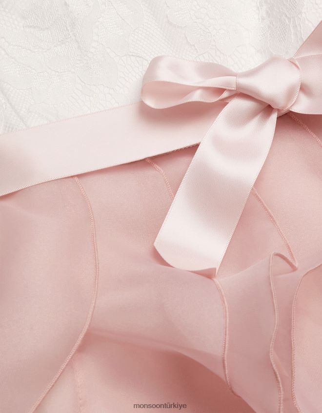 Monsoon kız dantel elbiseyi fırfırlayabilir JH86BT2022 Giyim pembe