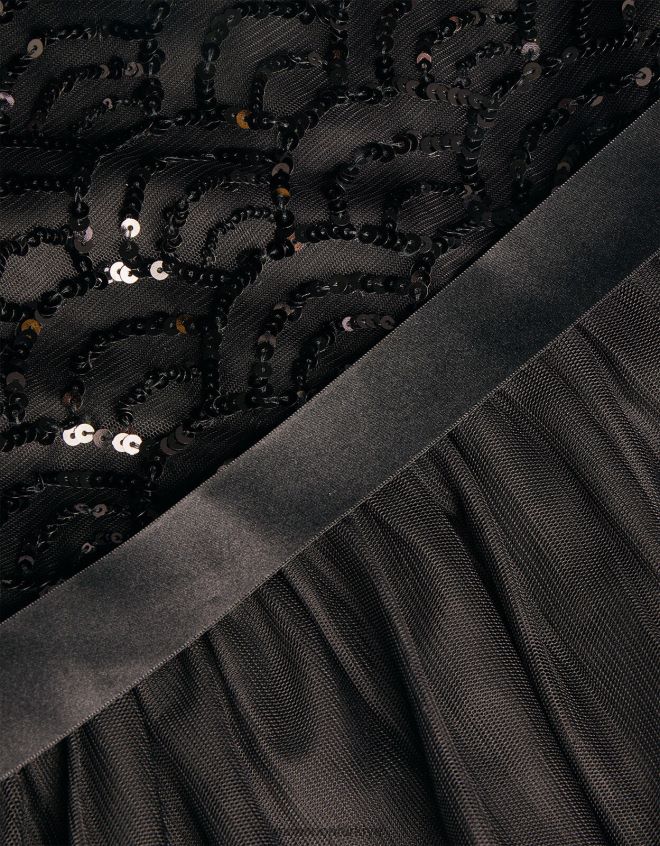 Monsoon kız deco payet gerçeği balo elbisesi JH86BT1662 Giyim siyah