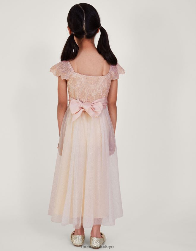 Monsoon kız estella işlemeli elbise JH86BT1579 Giyim pembe