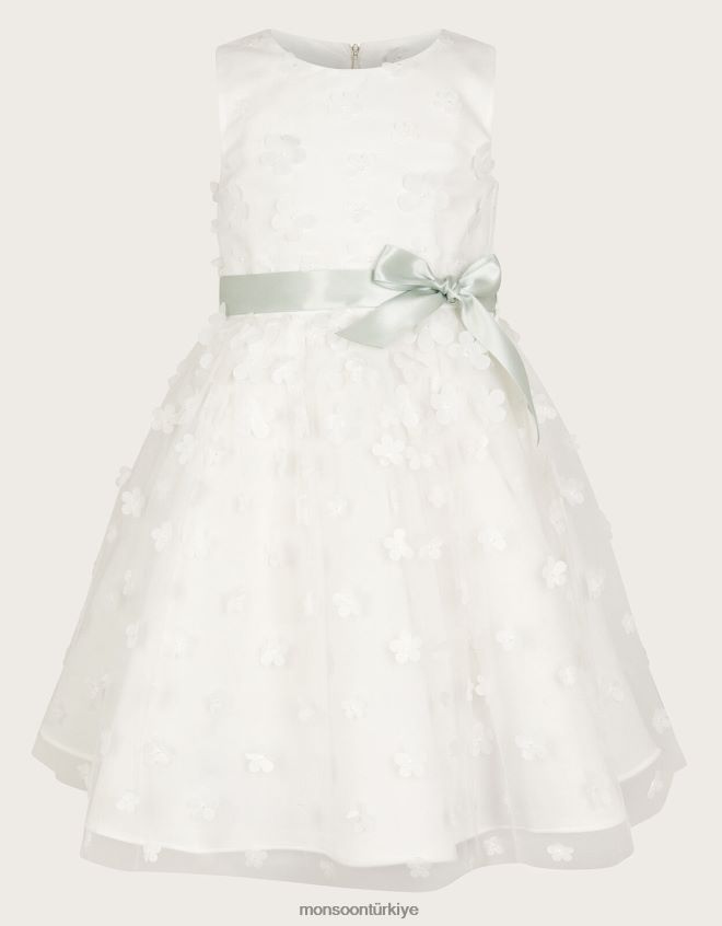 Monsoon kız freya 3d tüplü nedime elbisesi JH86BT1960 Giyim fildişi