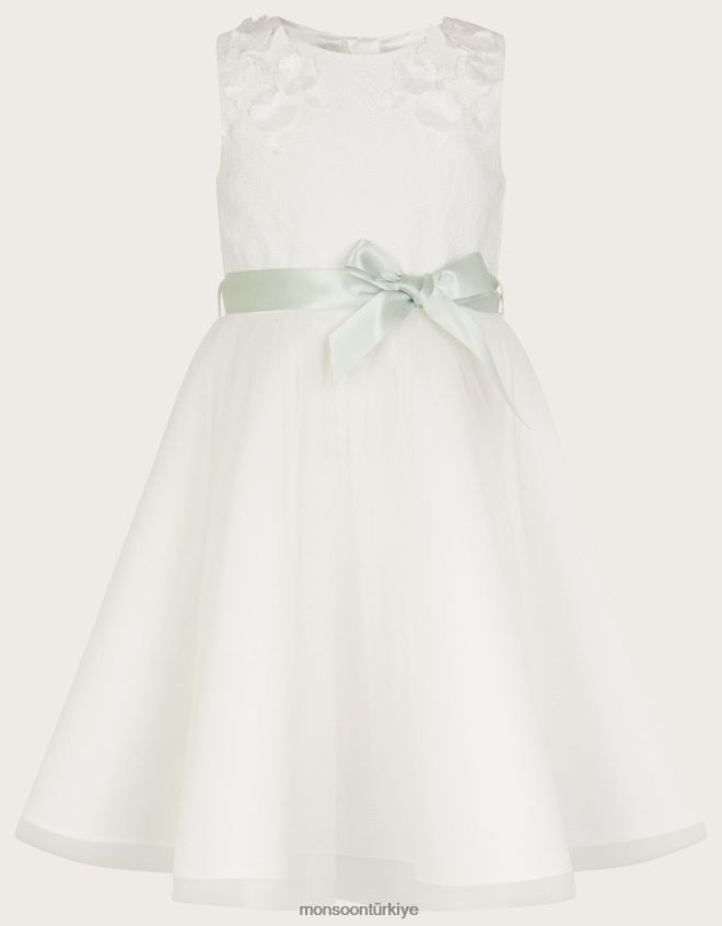 Monsoon kız freya 3d tüplü nedime elbisesi JH86BT2030 Giyim fildişi