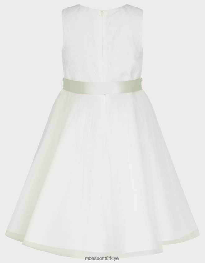 Monsoon kız freya 3d tüplü nedime elbisesi JH86BT2030 Giyim fildişi