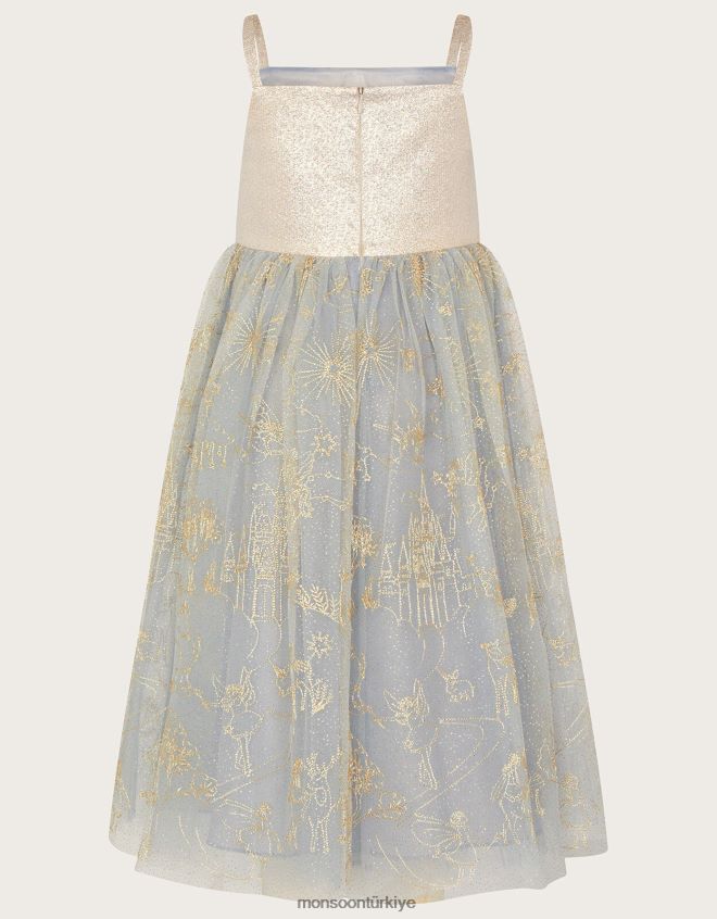 Monsoon kız harikalar diyarı masal işlemeli jakarlı elbise JH86BT1834 Giyim gri