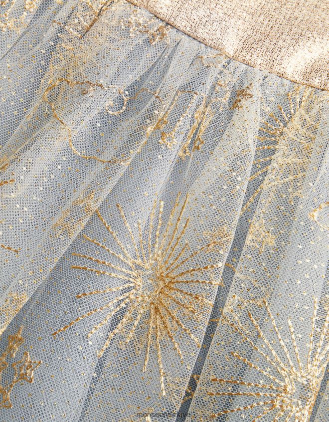 Monsoon kız harikalar diyarı masal işlemeli jakarlı elbise JH86BT1834 Giyim gri