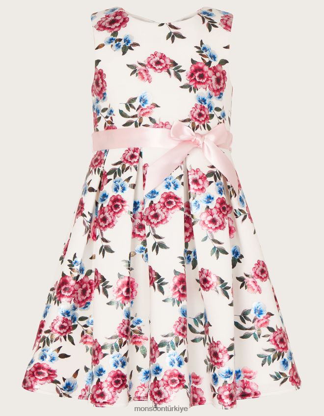 Monsoon kız hercai menekşe folyo baskılı tüplü elbise JH86BT1573 Giyim fildişi