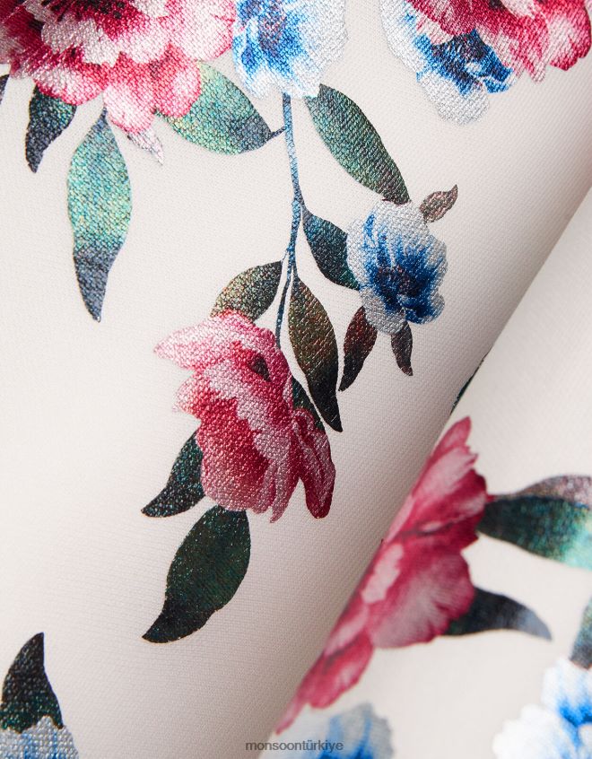 Monsoon kız hercai menekşe folyo baskılı tüplü elbise JH86BT1573 Giyim fildişi