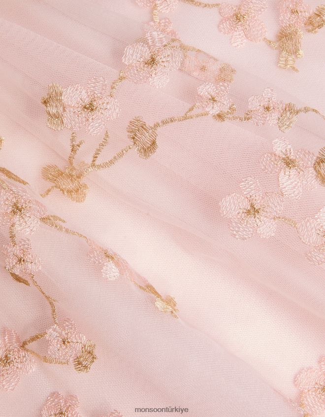 Monsoon kız çiçeği çiçek dantel elbise JH86BT1882 Giyim pembe