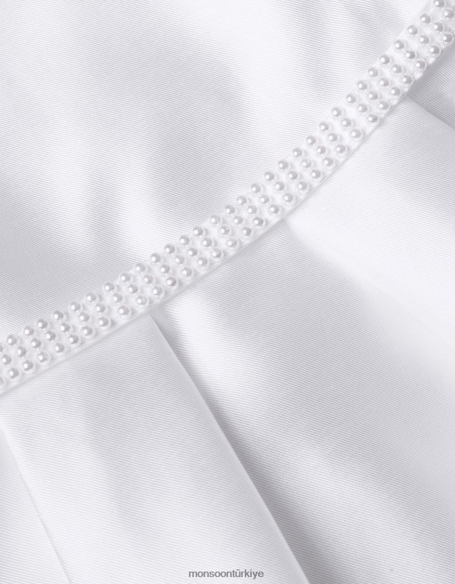 Monsoon kız inci kemerli henrietta düşes elbisesi JH86BT1689 Giyim fildişi