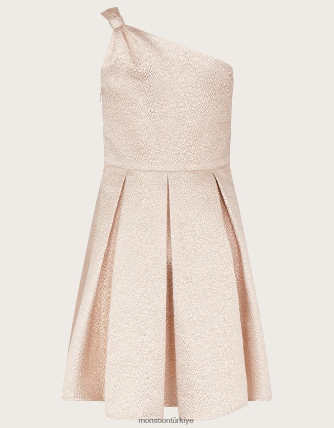 Monsoon kız jakarlı tek omuz elbise JH86BT1946 Giyim altın