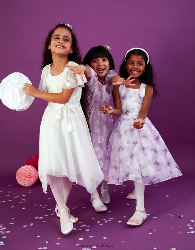 Monsoon kız juliet şerit dantel elbise JH86BT1823 Giyim fildişi