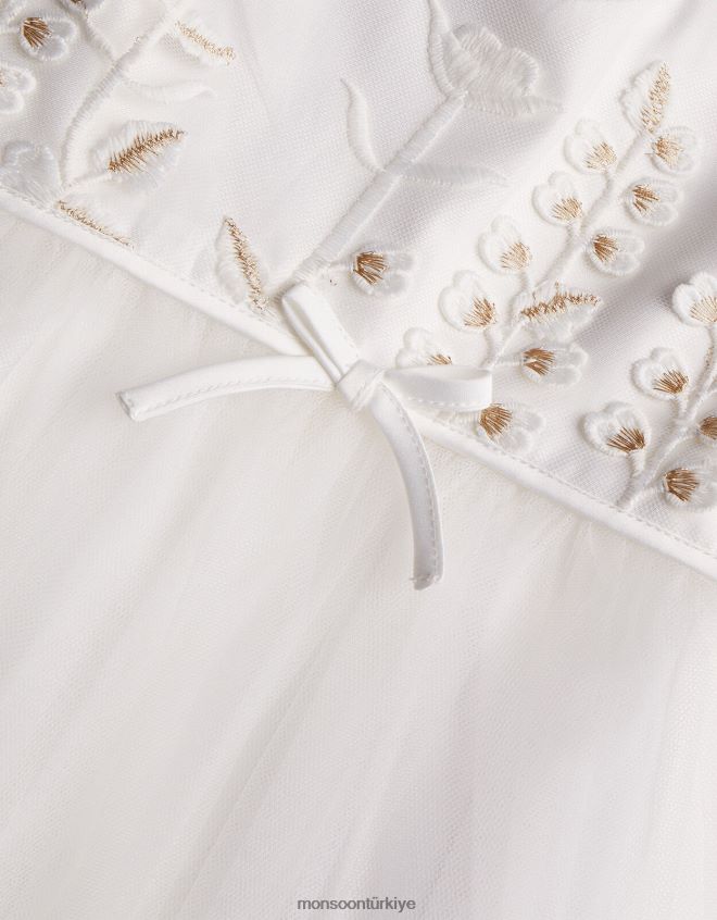 Monsoon kız lilly işlemeli çayır maxi elbise JH86BT2007 Giyim fildişi