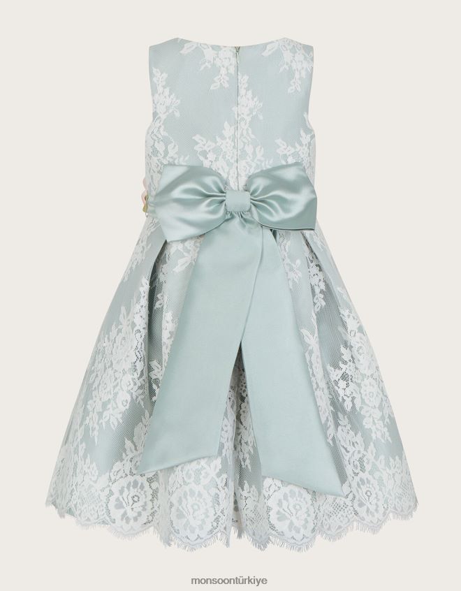 Monsoon kız lola dantel elbise JH86BT1905 Giyim yeşil