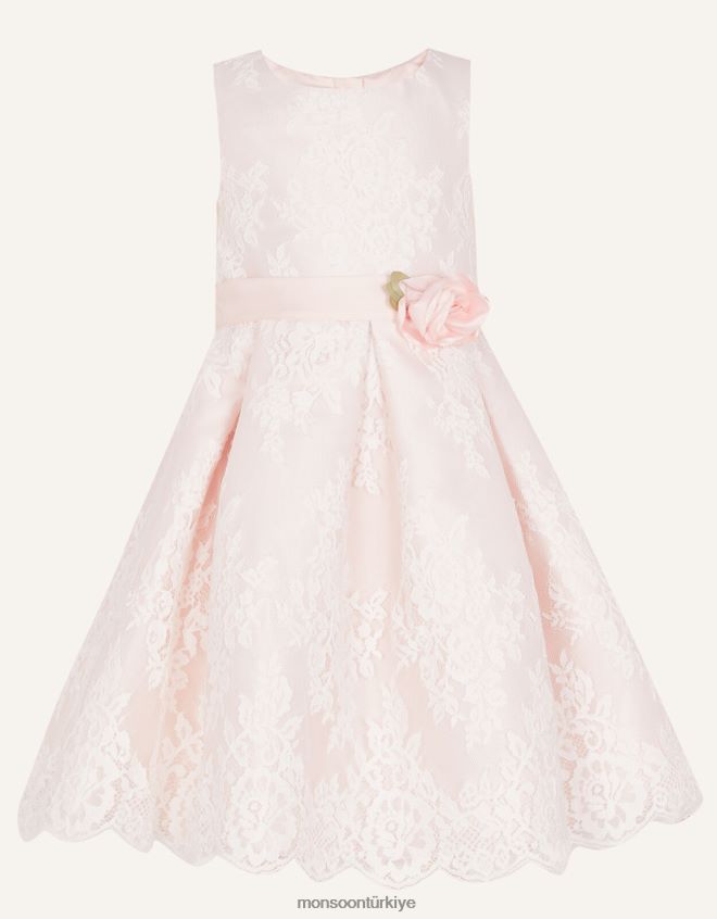 Monsoon kız lola dantel elbise JH86BT2040 Giyim pembe