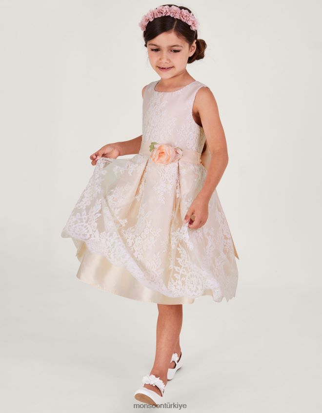 Monsoon kız lola dantel elbise JH86BT2046 Giyim pembe