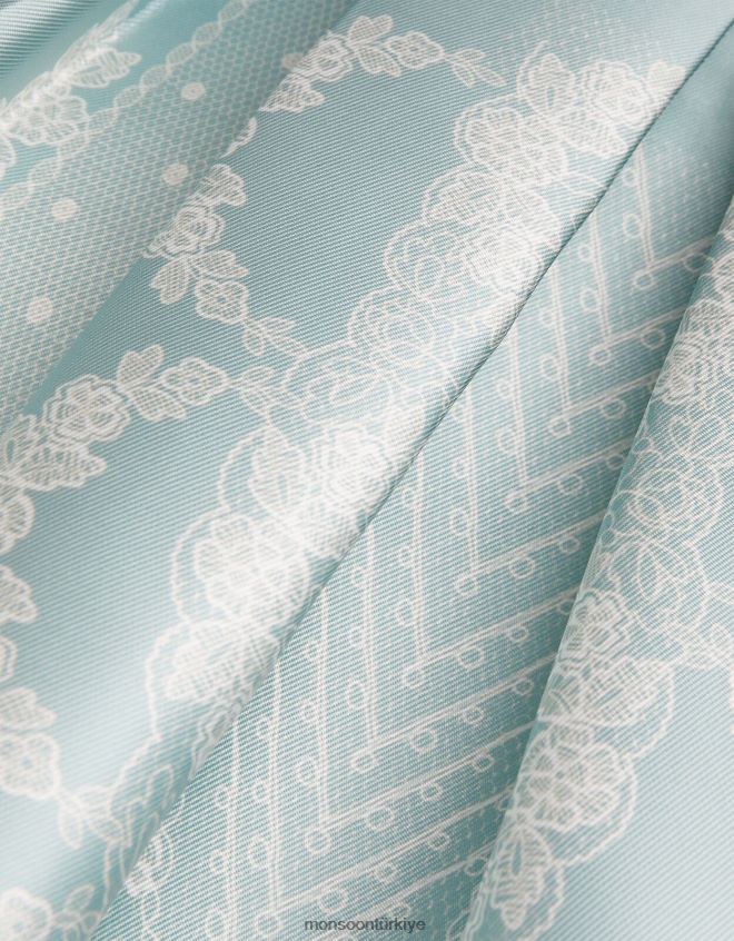 Monsoon kız madeline düşes elbisesi JH86BT1888 Giyim mavi