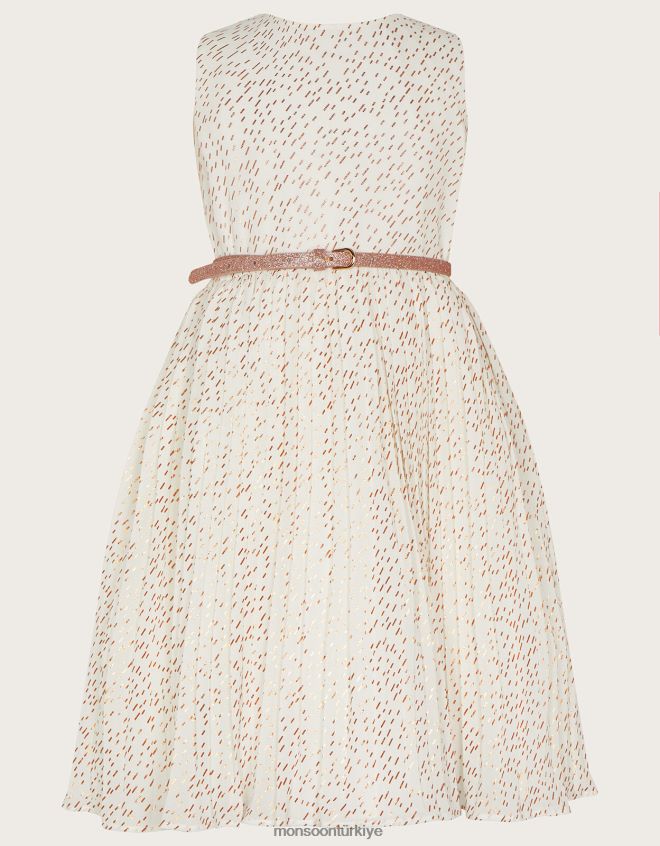 Monsoon kız marylin pilili elbise JH86BT1574 Giyim fildişi