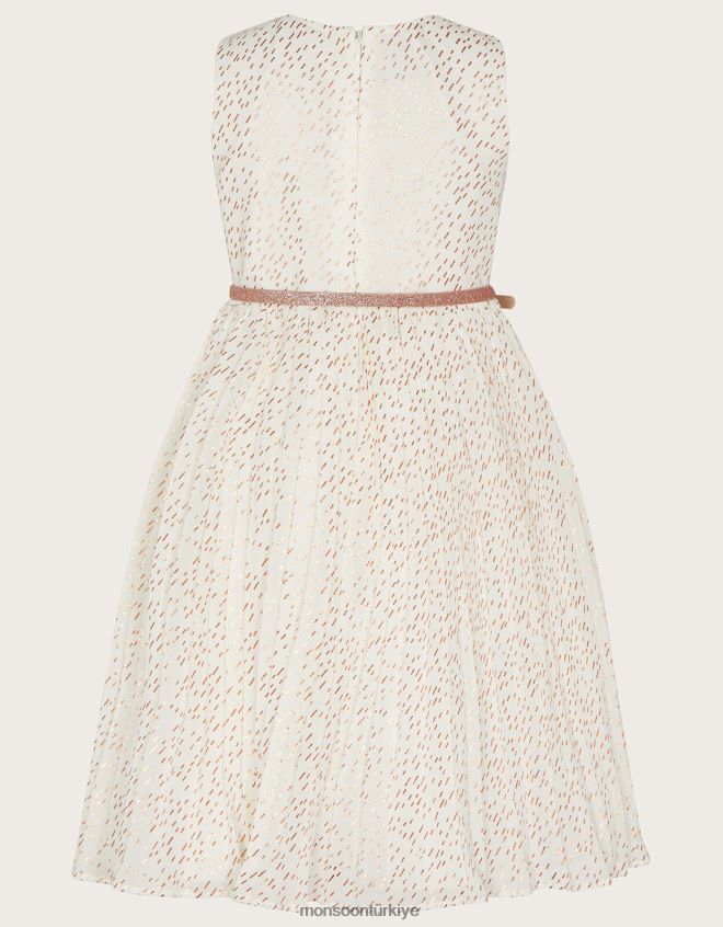 Monsoon kız marylin pilili elbise JH86BT1574 Giyim fildişi