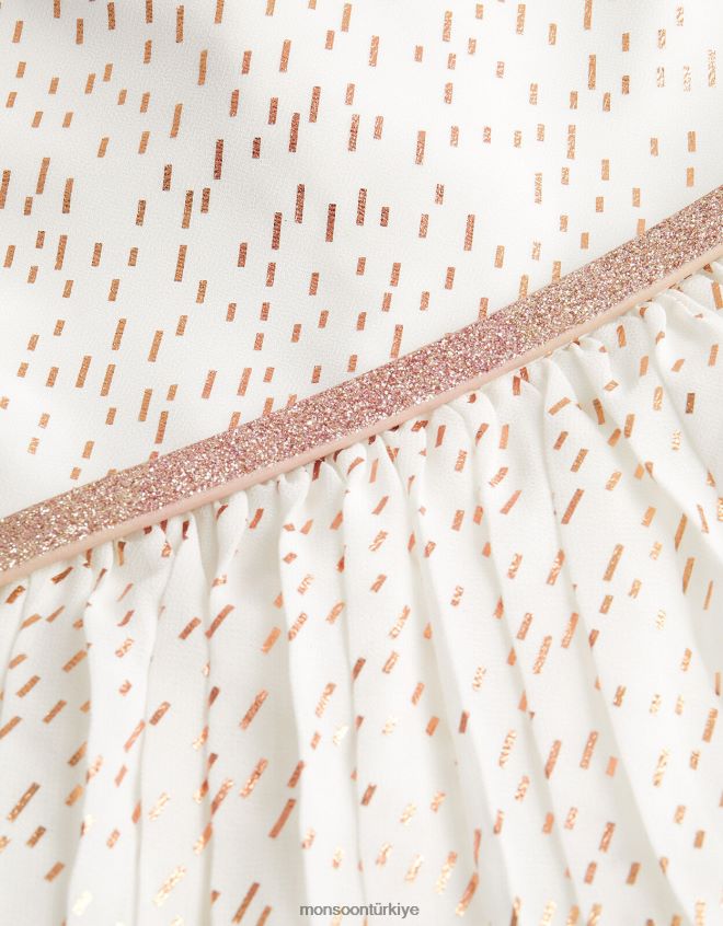 Monsoon kız marylin pilili elbise JH86BT1574 Giyim fildişi