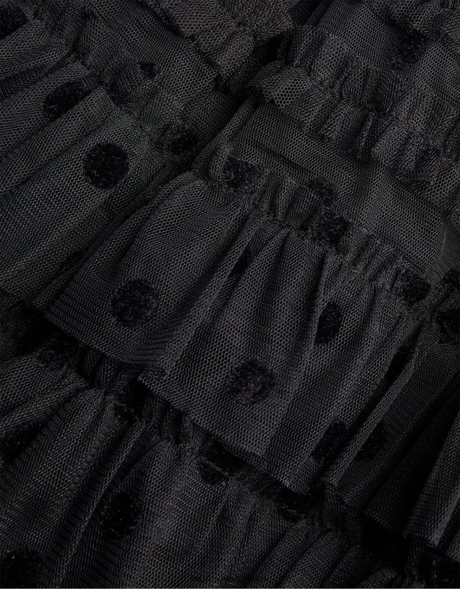 Monsoon kız nokta akın örgü katmanlı elbise JH86BT1637 Giyim siyah