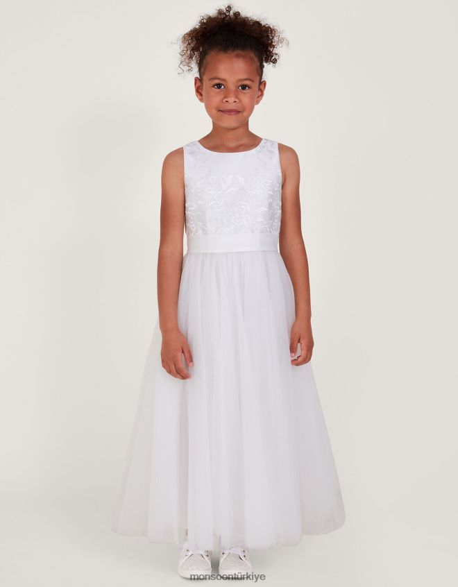Monsoon kız odette alice tül maxi elbise JH86BT1723 Giyim fildişi