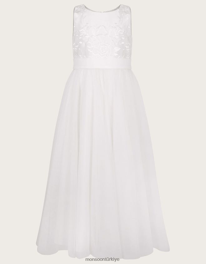 Monsoon kız odette alice tül maxi elbise JH86BT1723 Giyim fildişi