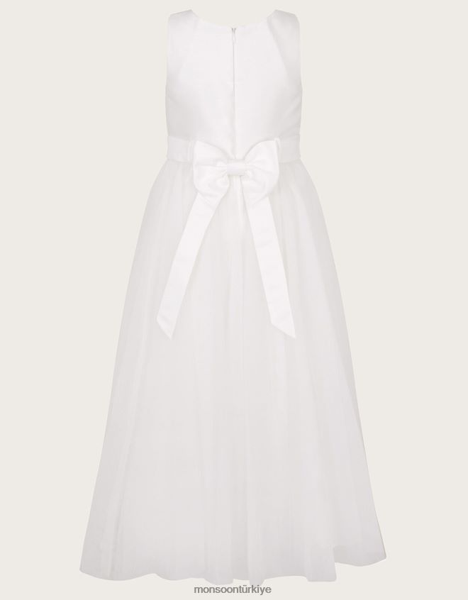 Monsoon kız odette alice tül maxi elbise JH86BT1723 Giyim fildişi