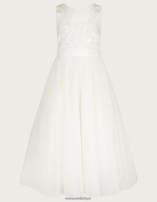 Monsoon kız odette alice tül maxi elbise JH86BT2016 Giyim fildişi