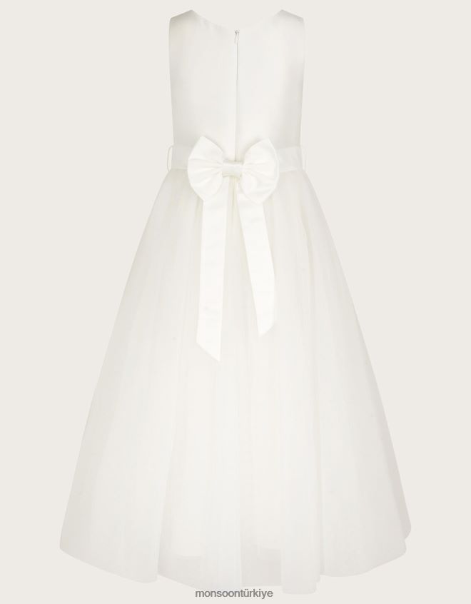 Monsoon kız odette alice tül maxi elbise JH86BT2016 Giyim fildişi