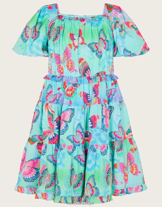 Monsoon kız ombre kelebek katmanlı elbise JH86BT1863 Giyim çok