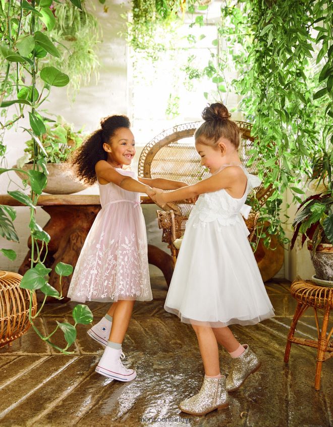 Monsoon kız ophelia dantelli tül elbise JH86BT1998 Giyim fildişi