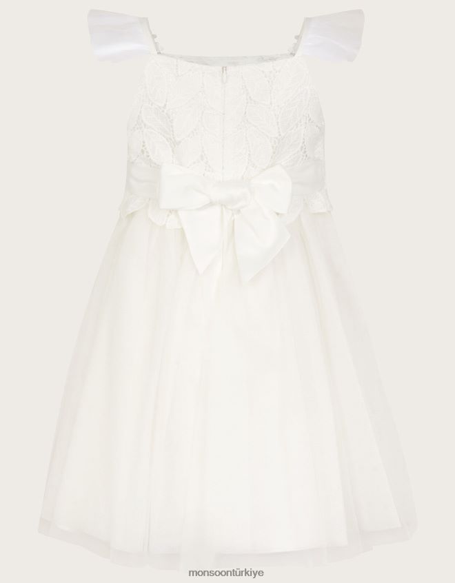 Monsoon kız ophelia dantelli tül elbise JH86BT1998 Giyim fildişi