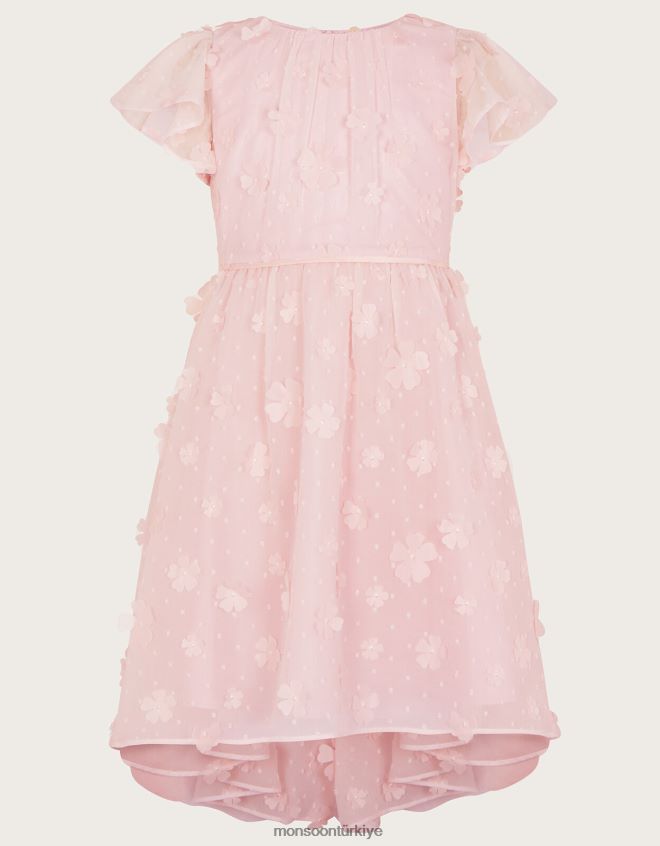 Monsoon kız petunya 3d çiçek elbise JH86BT1593 Giyim pembe