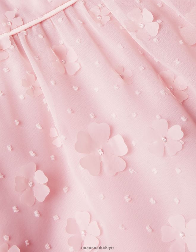 Monsoon kız petunya 3d çiçek elbise JH86BT1593 Giyim pembe
