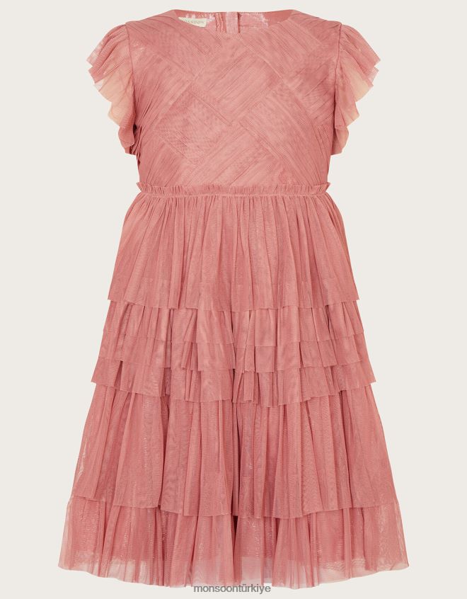 Monsoon kız örgü örgü parti elbisesi JH86BT1625 Giyim pembe