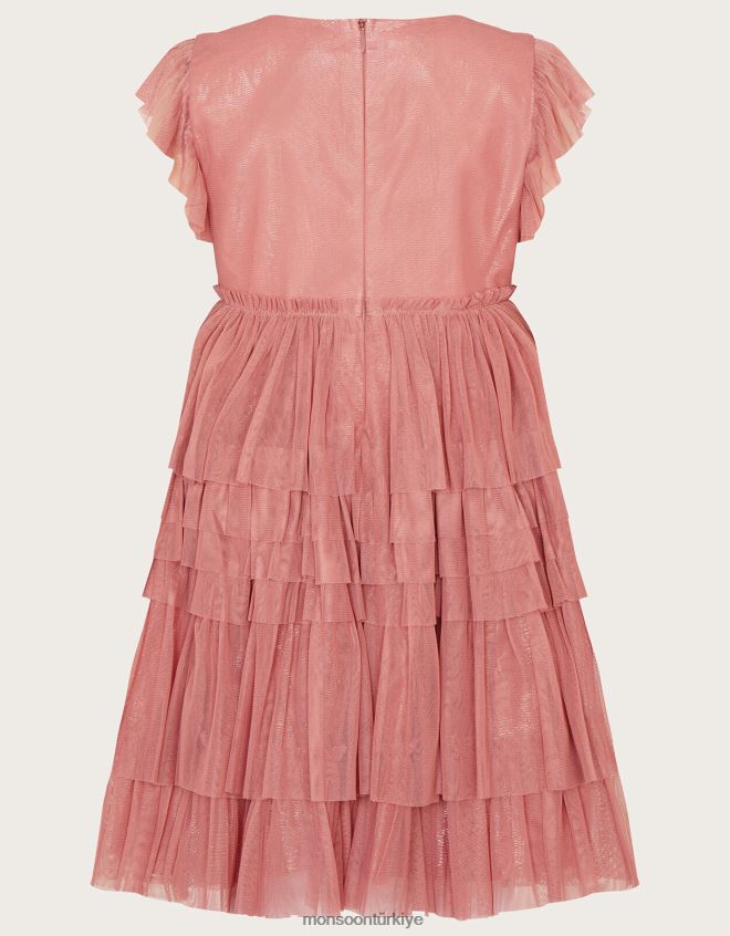 Monsoon kız örgü örgü parti elbisesi JH86BT1737 Giyim pembe