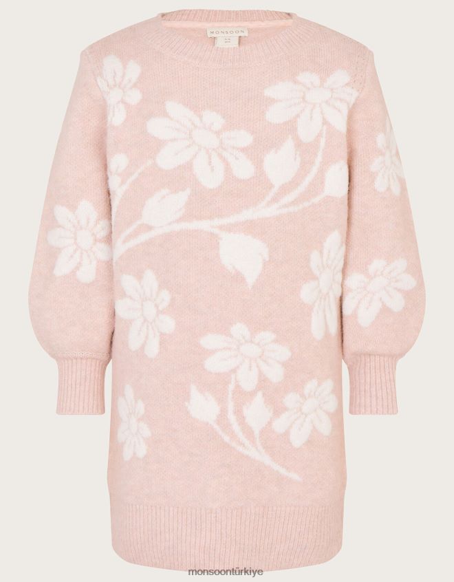 Monsoon kız örme çiçek elbise JH86BT1728 Giyim pembe