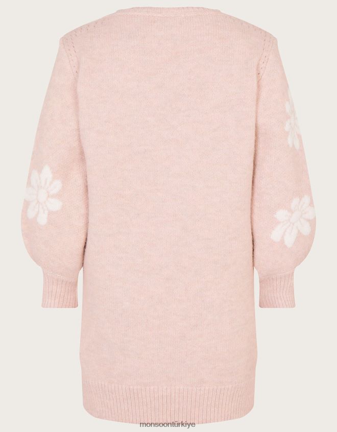 Monsoon kız örme çiçek elbise JH86BT1728 Giyim pembe