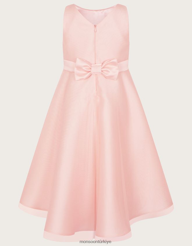 Monsoon kız sümbülteber yüksek düşük nedime elbisesi JH86BT1870 Giyim pembe