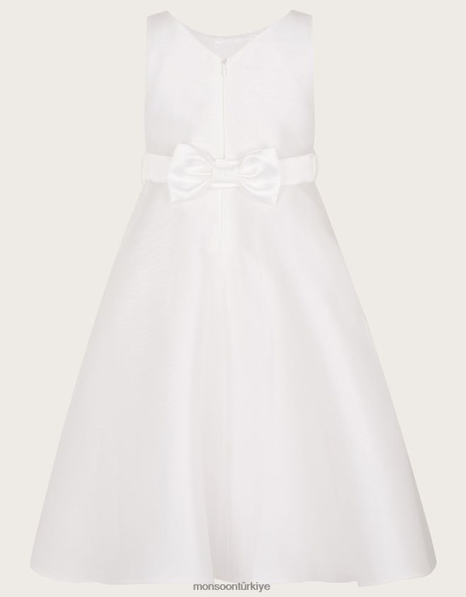 Monsoon kız sümbülteber yüksek düşük nedime elbisesi JH86BT1880 Giyim fildişi