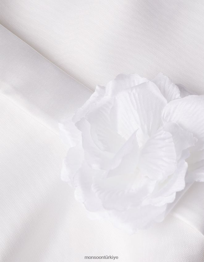 Monsoon kız sümbülteber yüksek düşük nedime elbisesi JH86BT1880 Giyim fildişi