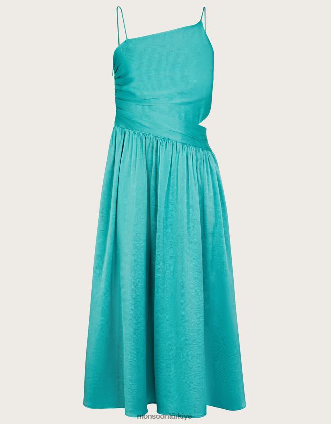 Monsoon kız saten kesim balo elbisesi JH86BT1887 Giyim yeşil