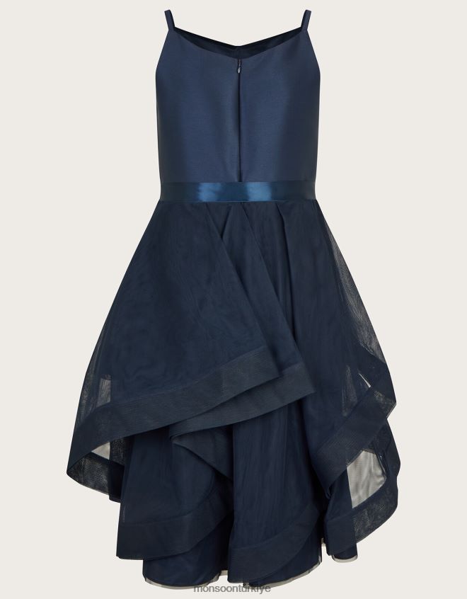 Monsoon kız sienna fırfırlı balo elbisesi JH86BT1886 Giyim Mavi Donanma)