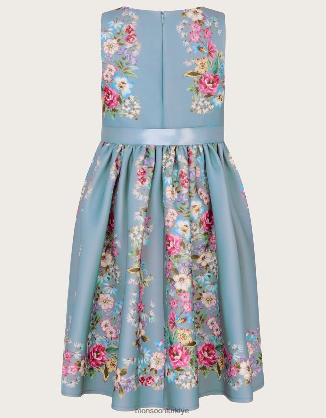 Monsoon kız suzie çiçekli tüplü parti elbisesi JH86BT1748 Giyim yeşil