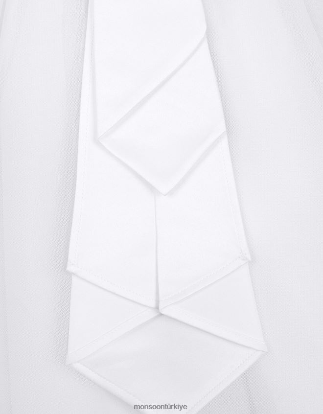 Monsoon kız tül nedime cemaat elbisesi JH86BT2024 Giyim beyaz