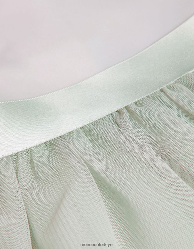 Monsoon kız tül nedime elbisesi JH86BT1564 Giyim yeşil