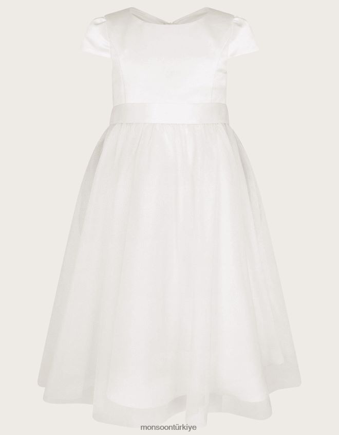 Monsoon kız tül nedime elbisesi JH86BT1868 Giyim fildişi