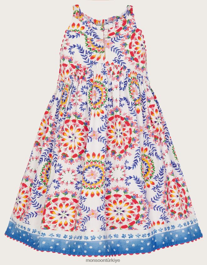Monsoon kız tarihi çini tığ işi detaylı elbise JH86BT1874 Giyim fildişi